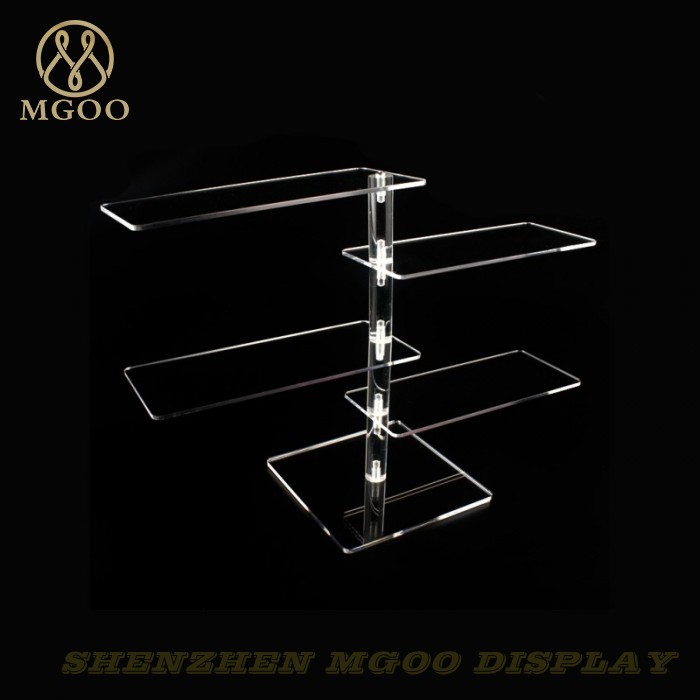 Dismountable 4 Tiers Clear Acrylic Eyeglasses Display Stand