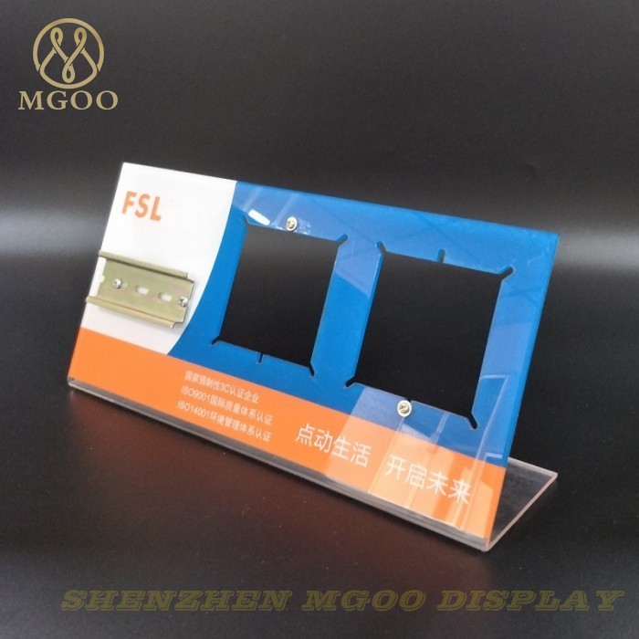 L Shape PMMA Display stand for Light Swithes